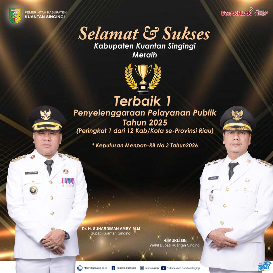 Pelayanan Publik Meningkat, Kuansing Kantongi Nilai 4.47