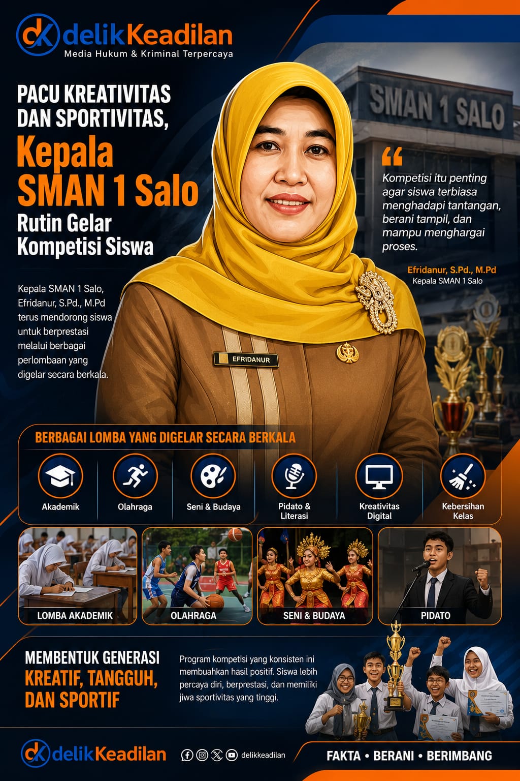 Pacu Kreativitas dan Mental Juara, Kepala SMAN 1 Salo Rutin Gelar Kompetisi Siswa